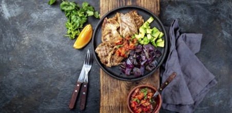 Food, Yucatan Mexican Food Pork POC CHUC poc chuck. Pork marinaded in orange juice served with