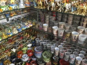 Morocco (Marrakesh), Souvenirs in a shop in the city centre, Marrakesh, Marrakesh, Marrakesh,
