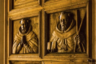 Relief on the door of the cloister, church of the convent of the Merced, Ultrabarroco guatemalteco,