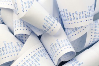 The stripes of a pocket calculator. Symbol photo for costs, planning, calculation, profit and