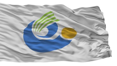 Tochigi City Flag, Country Japan, Tochigi Prefecture, Isolated On White Background