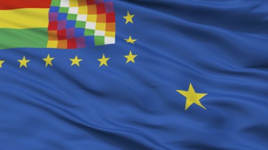 Naval Ensign Of Bolivia Flag, Closeup View