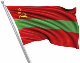 Flag of Transnistria, This is a computer generated and 3d rendered image