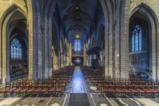 Anderlecht, Brussels Capital Region, 10 06 2019 Interior design of the gothic catholic church of