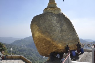 Golden rocks in Burma