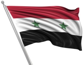 Flag of Syria, 3d rendered image