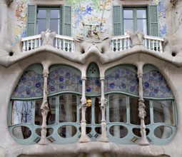 Façade detail of Casa Battlo, Barcelona, Spain Barcelona, Spain