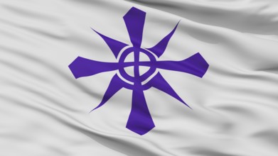 Handa City Flag, Country Japan, Aichi Prefecture, Closeup View