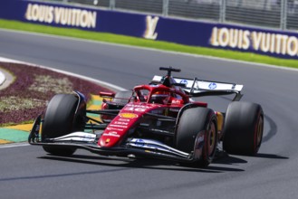 MELBOURNE, AUSTRALIA - MARCH 14: Charles Leclerc of Monaco drives the Scuderia Ferrari HP SF-25