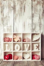 Vintage valentine set in white shabby chic cells