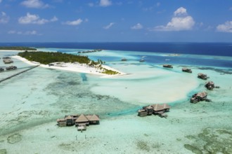 Aerial view of the holiday island of Lankanfushi, North Male Atoll, Indian Ocean, Maldives