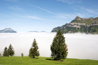 In the mountains from Switzerland above the clouds
