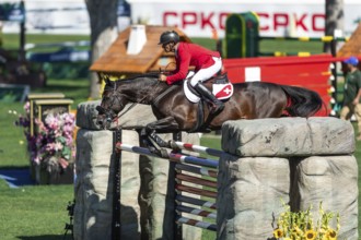 Pius Schwizer of Switzerland, riding Vancouver de Lanlore competes in the BMO Nations Cup during