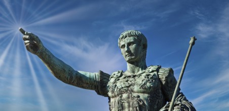 Julius Caesar, ancient statue in Rome, Italy. Concept for leadership, personal growth, personal
