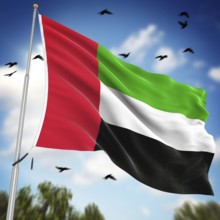 Flag of United Arab Emirates, This is a computer generated and 3d rendered image