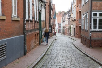 Narrow alley, Stade, Lower Saxony, Germany