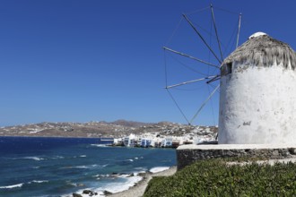 The little Venice behind the famous windmills of Mykonos, Greece