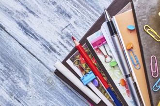 Set of folders and stationery. Organize your working day