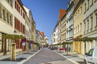 Street in Freiberg historical city center, Germany
