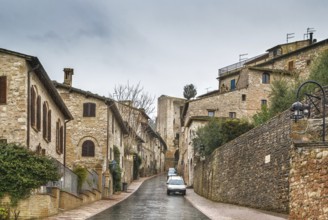 Street in historical center of Assisi, Italy