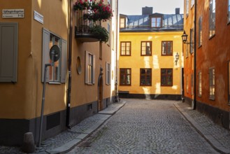Alleyway in the Historic town Gamla Stan, Stockholm, Sweden, Scandinavia