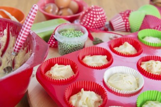 Baking cupcakes for Christmas