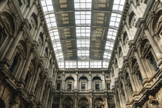 London, UK, August 25, 2023: The courtyard of the Royal Exchange, a historical commercial building
