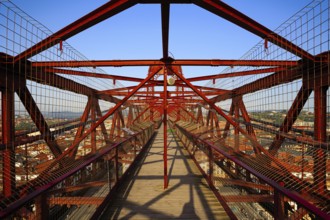 Pedestrian part of the magnificent Biscay Suspension Bridge in Portugalete European exotic. Bilbao.
