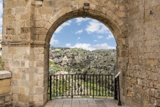 Detail of historic houses in Sassi di Matera, Italy