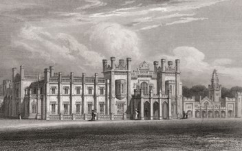 Abercairny Castle, Perth and Kinross, 19th century, from Modern Athens by Th. H. Shepherd