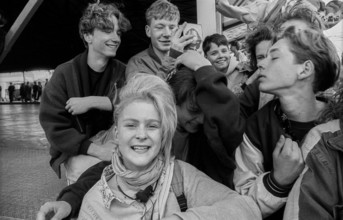 Germany, Berlin, 22 May 1991, Young people, Spring festival in Marzahn