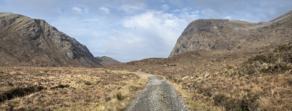 Track leading into Glen Mhiabhaig, Isle of Harris in the outer Hebrides, Scotland, United Kingdom