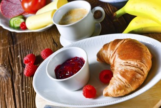 Delicious croissant breakfast