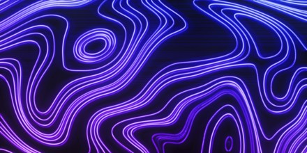Neon Glow blue and purple lines on a dark background, Cyberpunk background