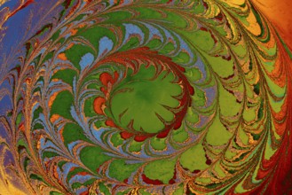 Abstract marbling floral pattern for fabric, design