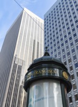 A picture of round kiosk in Downtown San Francisco