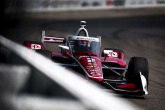 JOSEF NEWGARDEN (2) of Nashville, Tennessee practices for the Hy-Vee Homefront 250 at Iowa Speedway