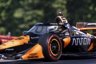 PATO OWARD (5) of Monterey, Mexico practices for the Honda Indy 200 at Mid-Ohio Sports Car Course