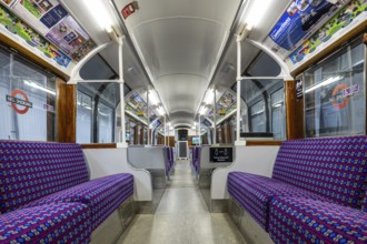 Interior of a London underground tube train retired from the Island Line railway in the Island's