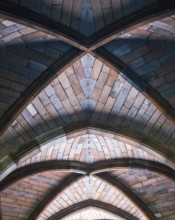 Architecture Detail Of Archways Underneath An Ancient University Or Church In Europe