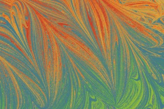 Beautiful abstract art of Ebru marbling painting techniques on water with acrylic paints