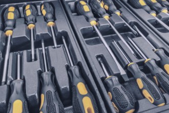 Set of Screwdrivers inside Toolbox, Screwdrivers Set