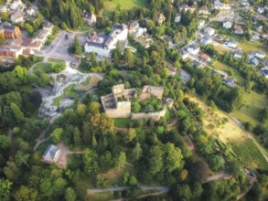 An aerial view to the Castle of Badenweiler Germany