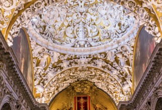 SEVILLE, ANDALUSIA, SPAIN, MAY, 25, 2017 : interiors of santa maria la blanca church, may 25, 2017,