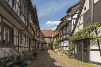 Half-timbered houses in the Engelgasse, Gengenbach, Black Forest, Kinzigtal, Baden-Württemberg,