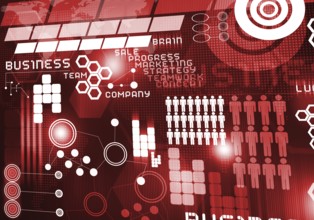 Digital business background image with icons on media screen