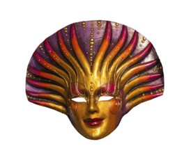 A beautiful carnivale mask from venice Italy. Isolated on white background.Venice Italy