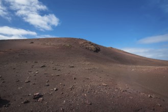 Amazing volcanic landscape and lava desert in Timanfaya national park, Lanzarote, canary islands,