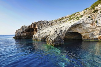 The famous Blue Caves in Zakynthos island, Greece