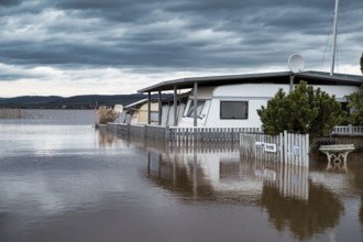 Flooding at the campsite in Kelbra on the Helme reservoir